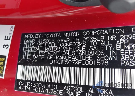 2015 Scion Tc z USA, uszkodzony, nr VIN JTKJF5C7XFJ001578